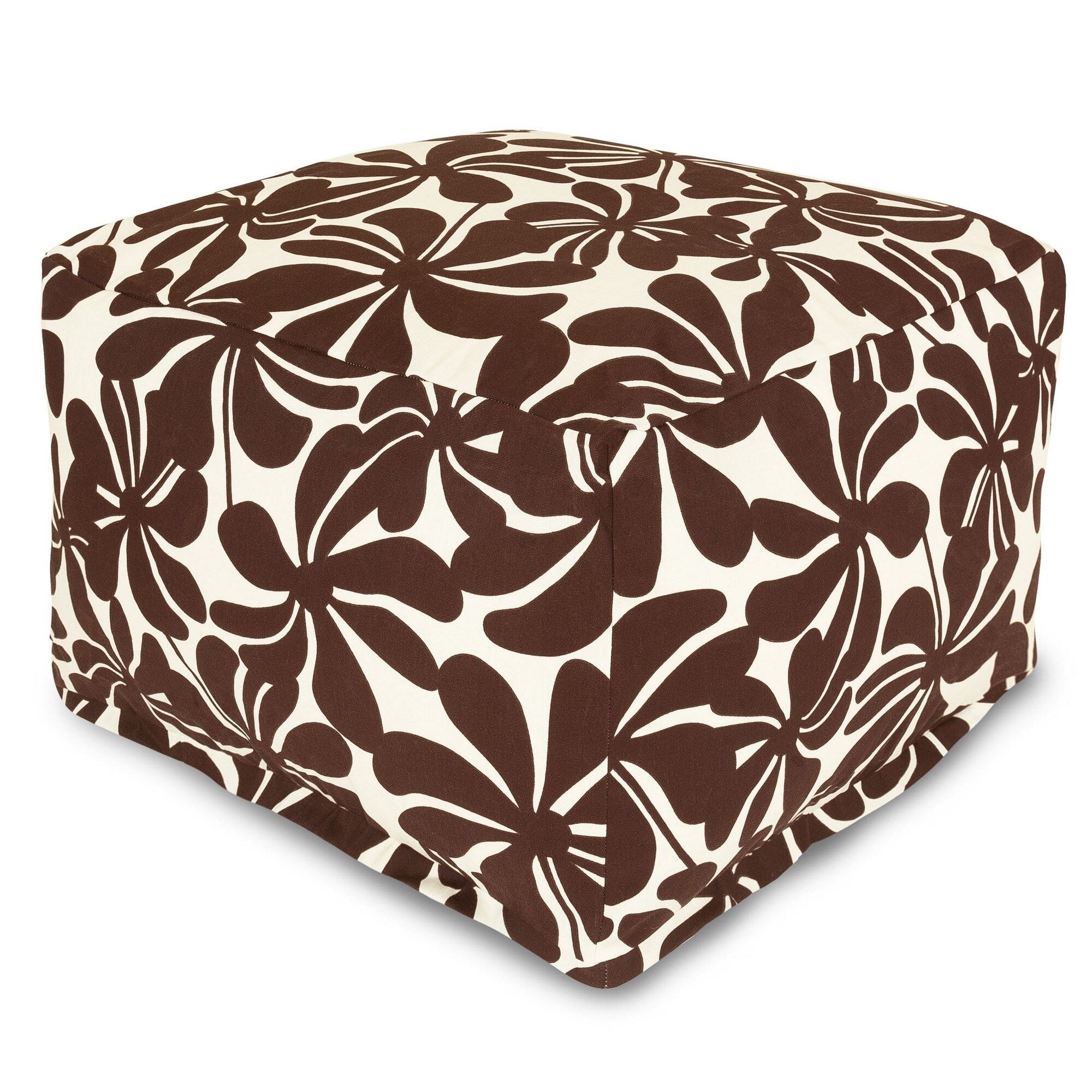 Majestic Home Goods Indoor Outdoor Plantation Ottoman Pouf 27 In L X 27 In W X 17 In H