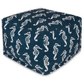 Majestic Home Goods Indoor Outdoor Sea Horse Ottoman Pouf 27 In L X 27 In W X 17 In H