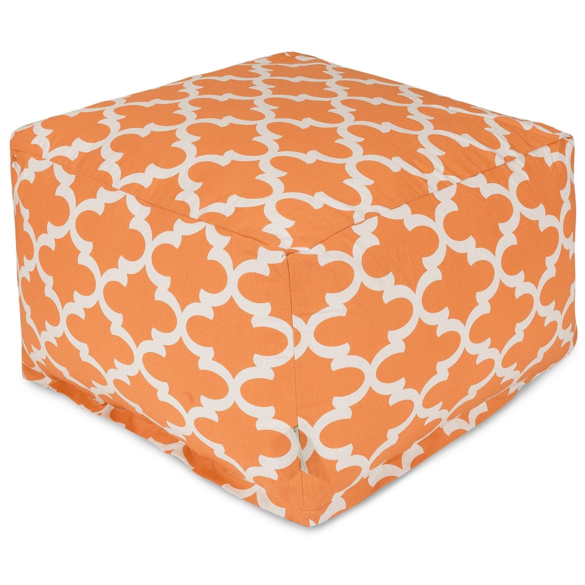 Majestic Home Goods Indoor Outdoor Trellis Ottoman Pouf 27 In L X 27 In W X 17 In H