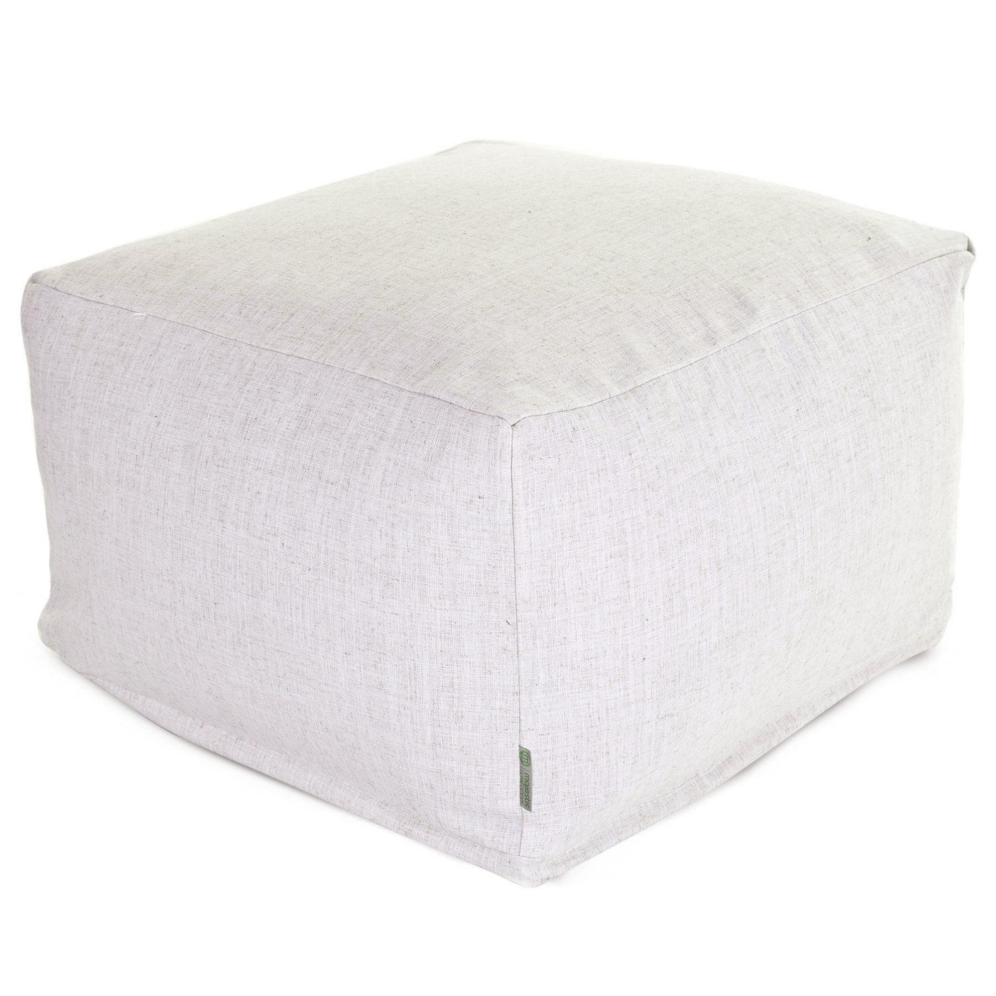 Majestic Home Goods Indoor Wales Poly Linen Ottoman Pouf 27 In L X 27 In W X 17 In H