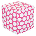 Majestic Home Goods Large Polka Dot Indoor Ottoman Pouf Cube