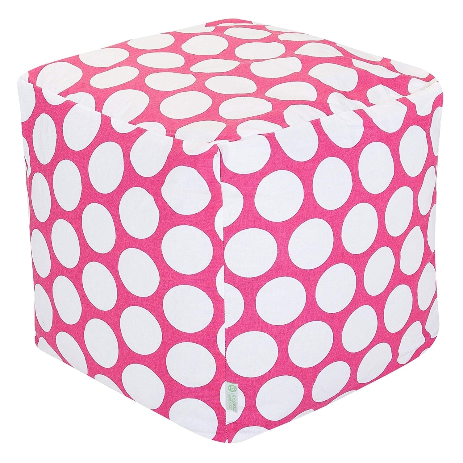 Majestic Home Goods Large Polka Dot Indoor Ottoman Pouf Cube
