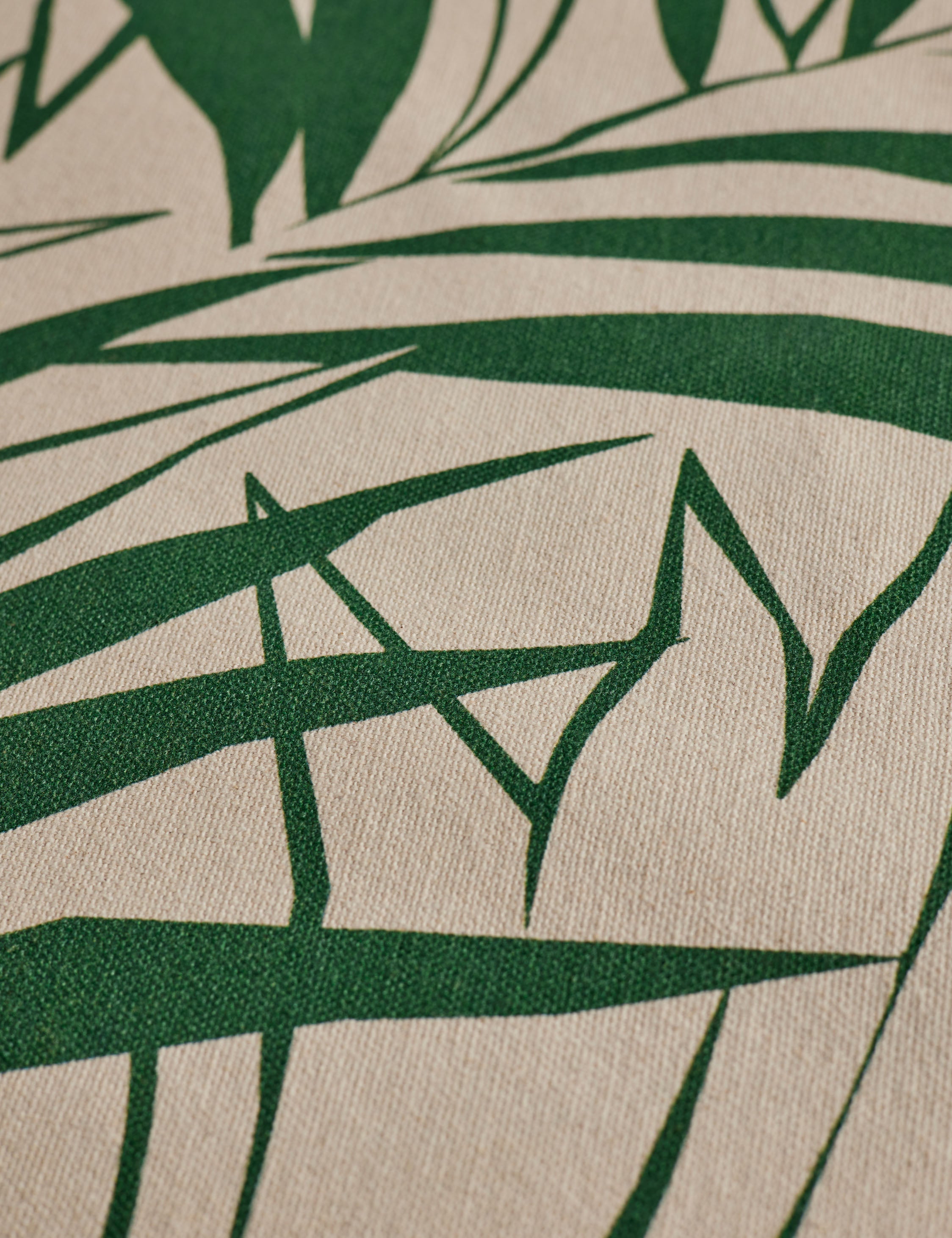 Majesty Palm Raw Canvas Fabric Swatch by Wallshoppe, Green
