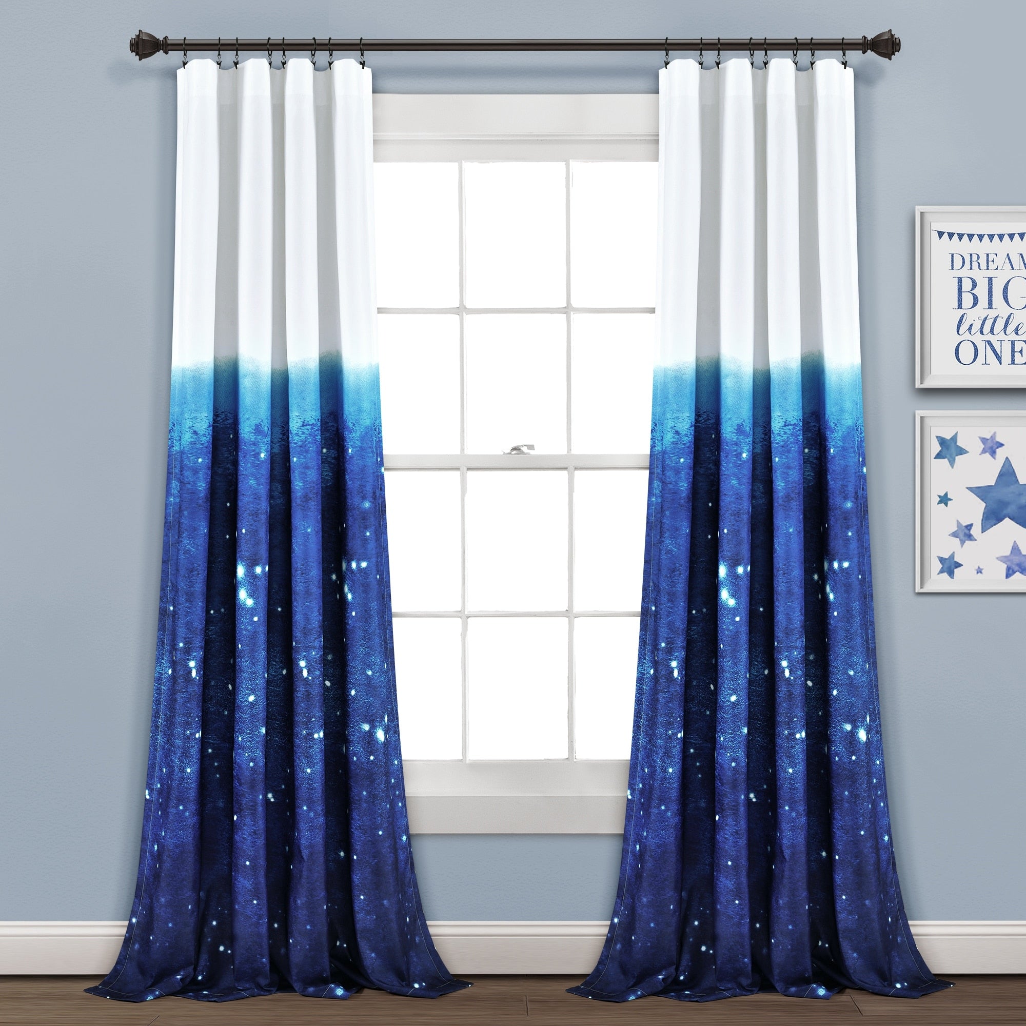 Make A Wish By Lush Decor Space Star Ombre Window Curtain Panel Pair 84 X 52