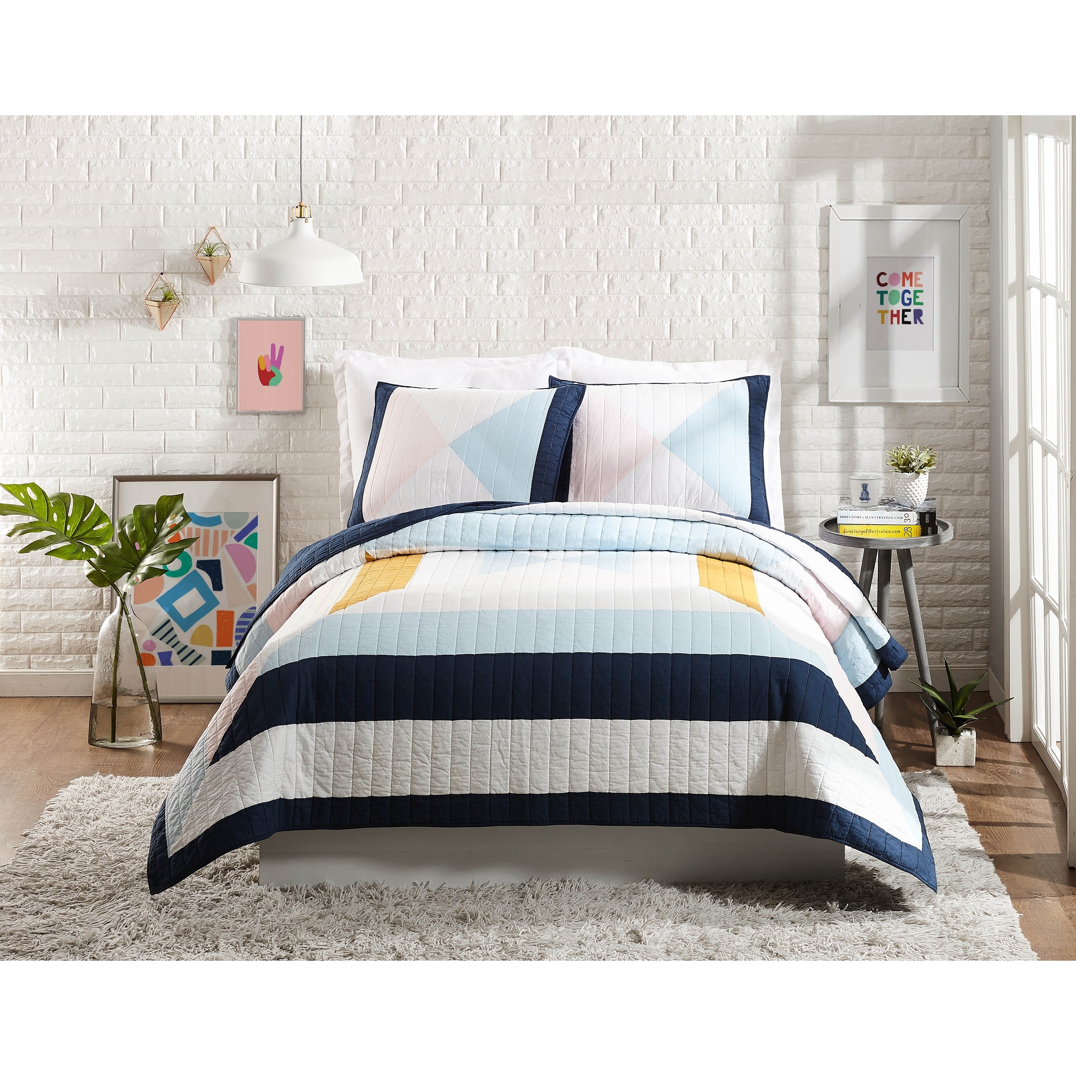 Carson Carrington Intjvallsbenning Diamond Patchwork 3 Piece Full Queen Set