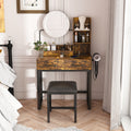 Makeup Vanity Table With Led Lights 3 Color Options Power Outlet 2 Drawers