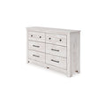 Maki 6 Drawer Wide Dresser Bronze Hardware Whitewash Cottage Finish
