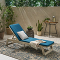 Maki Outdoor Acacia Wood Chaise Lounge And Cushion Set By Christopher Knight Home