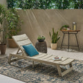 Maki Outdoor Wood And Iron Chaise Lounge By Christopher Knight Home