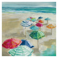 Making Shade With Beach Umbrellas Ii By Carol Robinson Wrapped Canvas Painting Art Print Multi Color