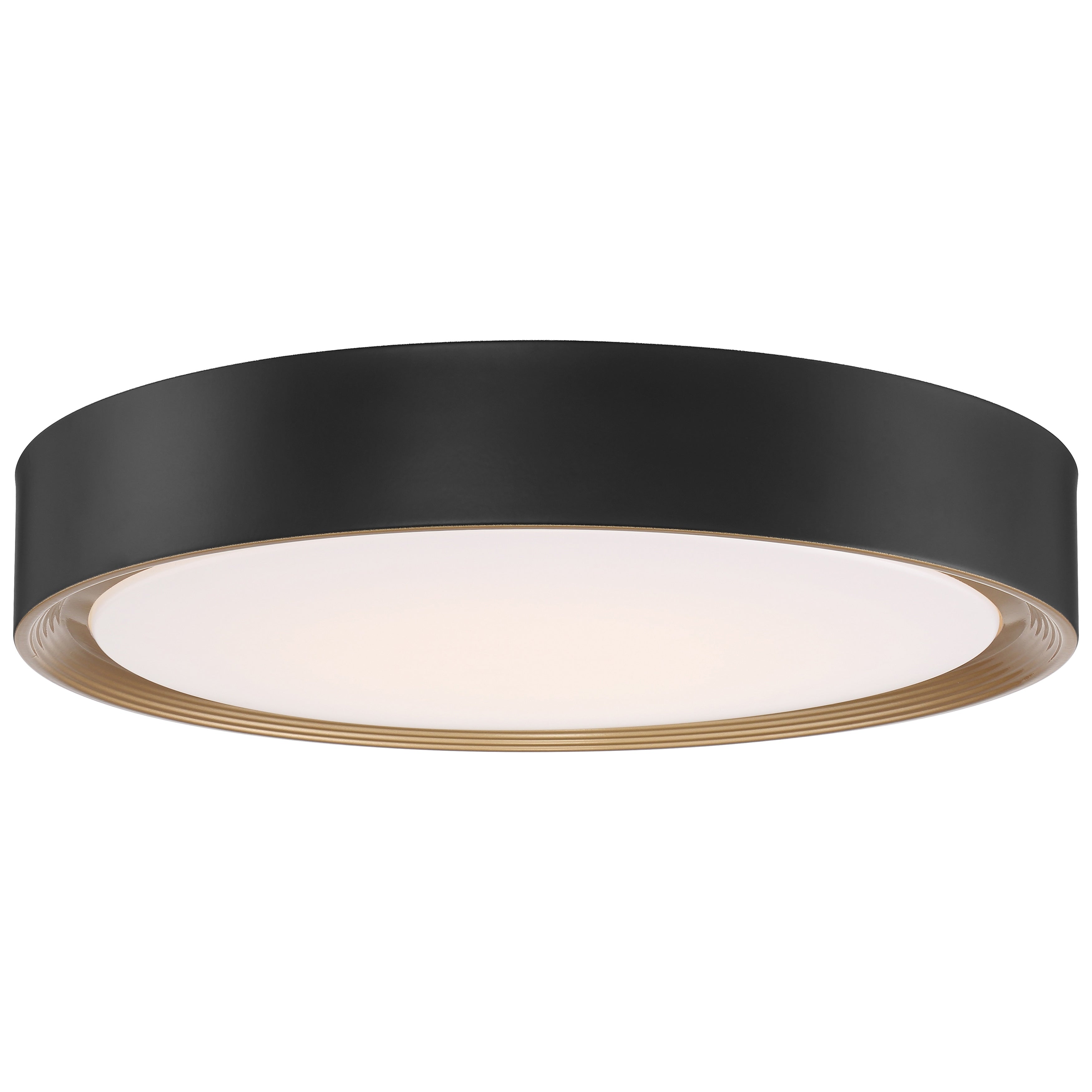 Malaga 20 Inch Matte Black Led Flush Mount With Acrylic Lens