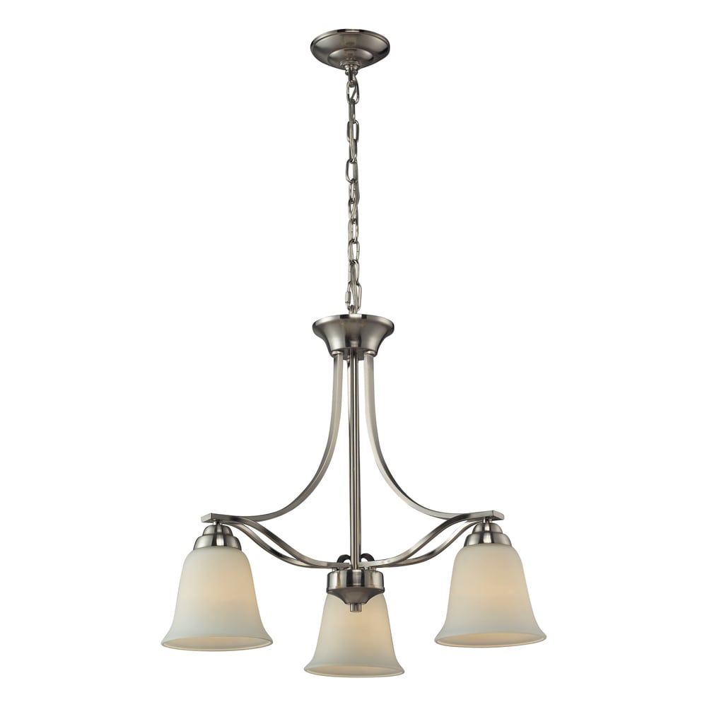 Elk Lighting Malaga 3 Light Brushed Nickel Chandelier