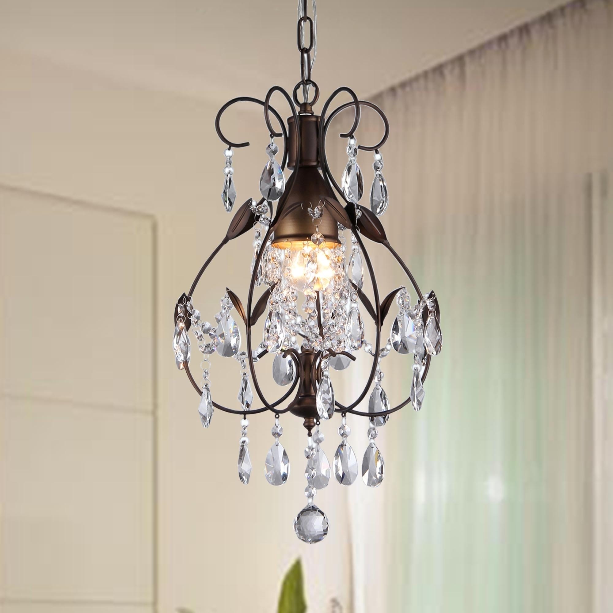 Maleficent 1 Light Chandelier Antique Bronze And Crystals