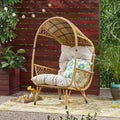 Malia Outdoor Standing Wicker Basket Chair With Cushion By Christopher Knight Home