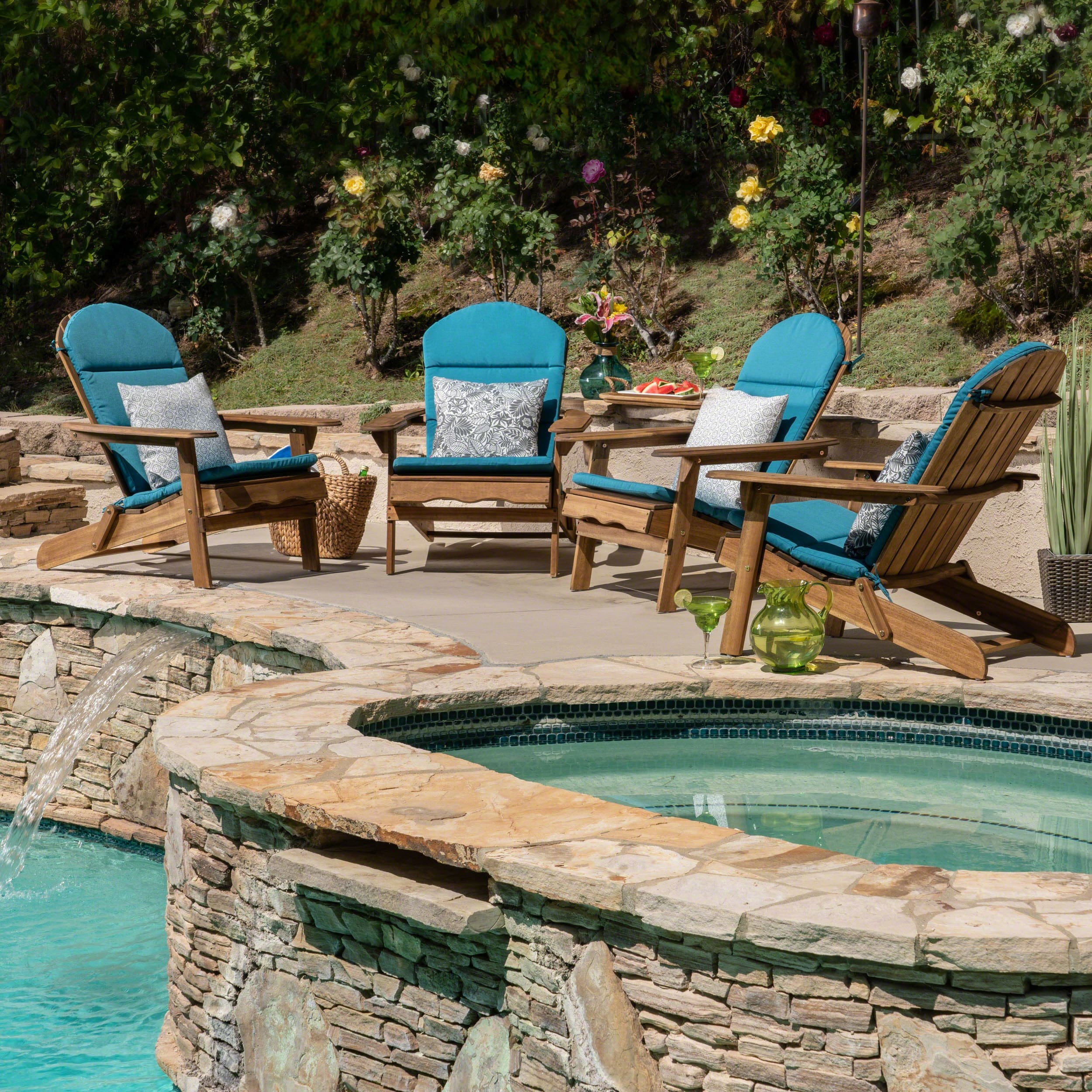 Malibu Outdoor Adirondack Chair Cushion Set Of 4 By Christopher Knight Home