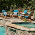 Malibu Outdoor Acacia Adirondack Chairs With Cushions Set Of 4 By Christopher Knight Home