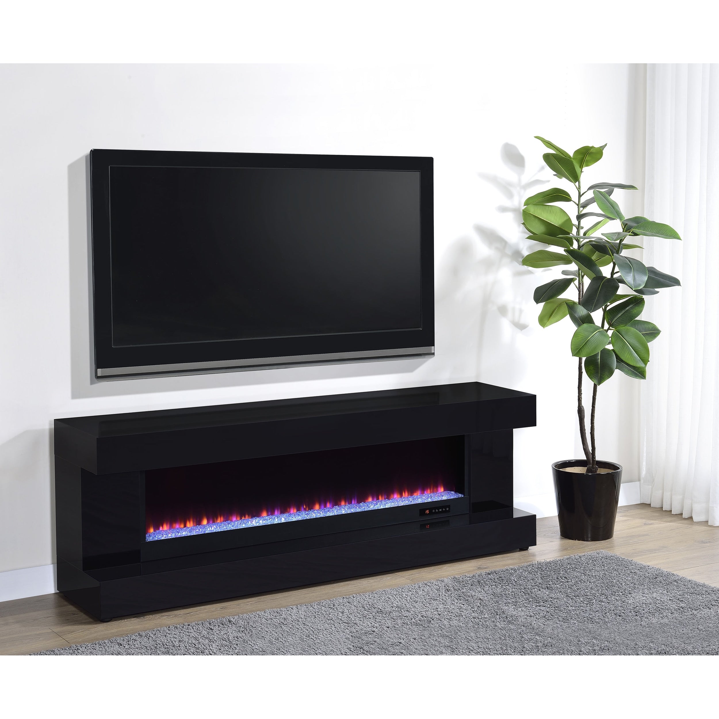 Mallory Tv Stand Fireplace Console Bluetooth Speaker
