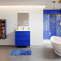 Eviva Malmo 32 Inch By 14 Inch Freestanding Marino Blue Bathroom Vanity N A