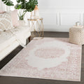 Copper Grove Pascal Medallion Pink White Area Rug 5X76