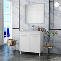 Maloa 32 Modern Freestanding Bathroom Vanity With Ceramic Sink Metal Handle Double Doors Adjustable Shelf By Gdfstudio