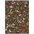 Stylehaven Floral Brown Green Indoor Outdoor Area Rug 53X76 53 X 76