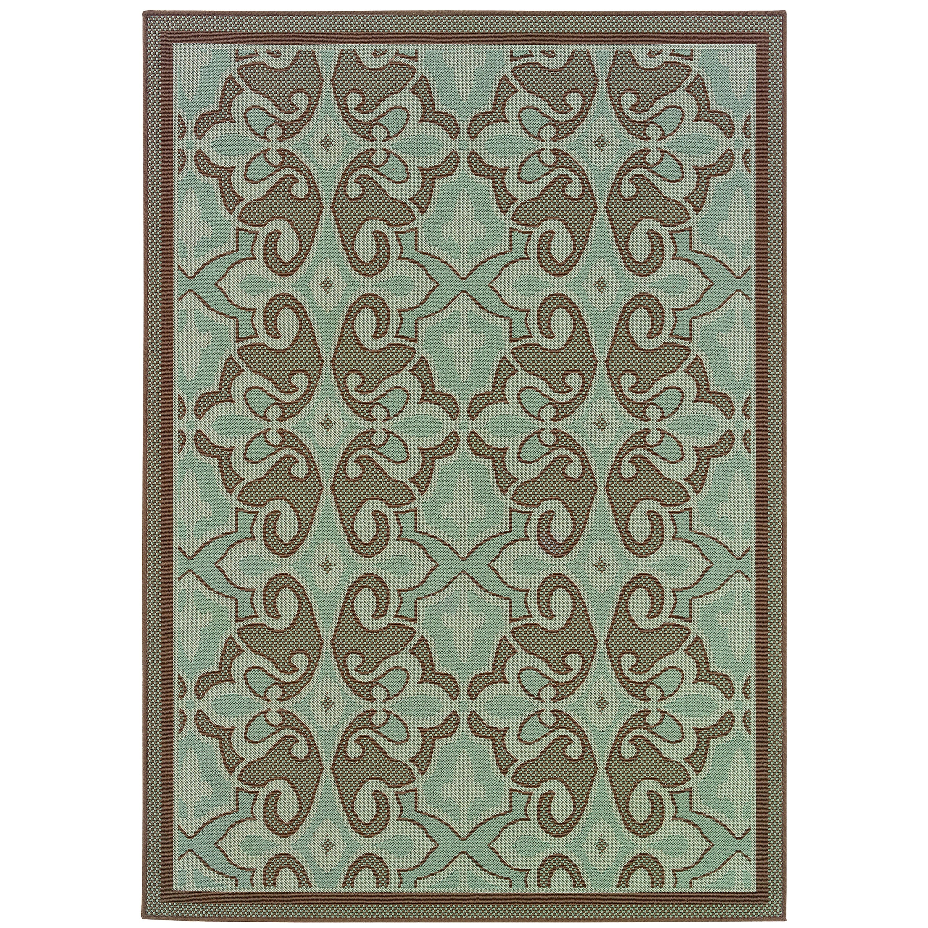 Stylehaven Traditional Blue Brown Indoor Outdoor Area Rug 710X1010 710 X 1010