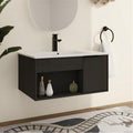 Malwee 24 30 36 Inch Floating Bathroom Vanity With Sink Wall Mounted Bathroom Vanity With Soft Close Door And Open Shelf