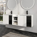 Malwee 36 42 48 54 60 72 84 Inch Floating Bathroom Vanity With Sink Wall Mounted Bathroom Vanity With Soft Close Door And Shelf