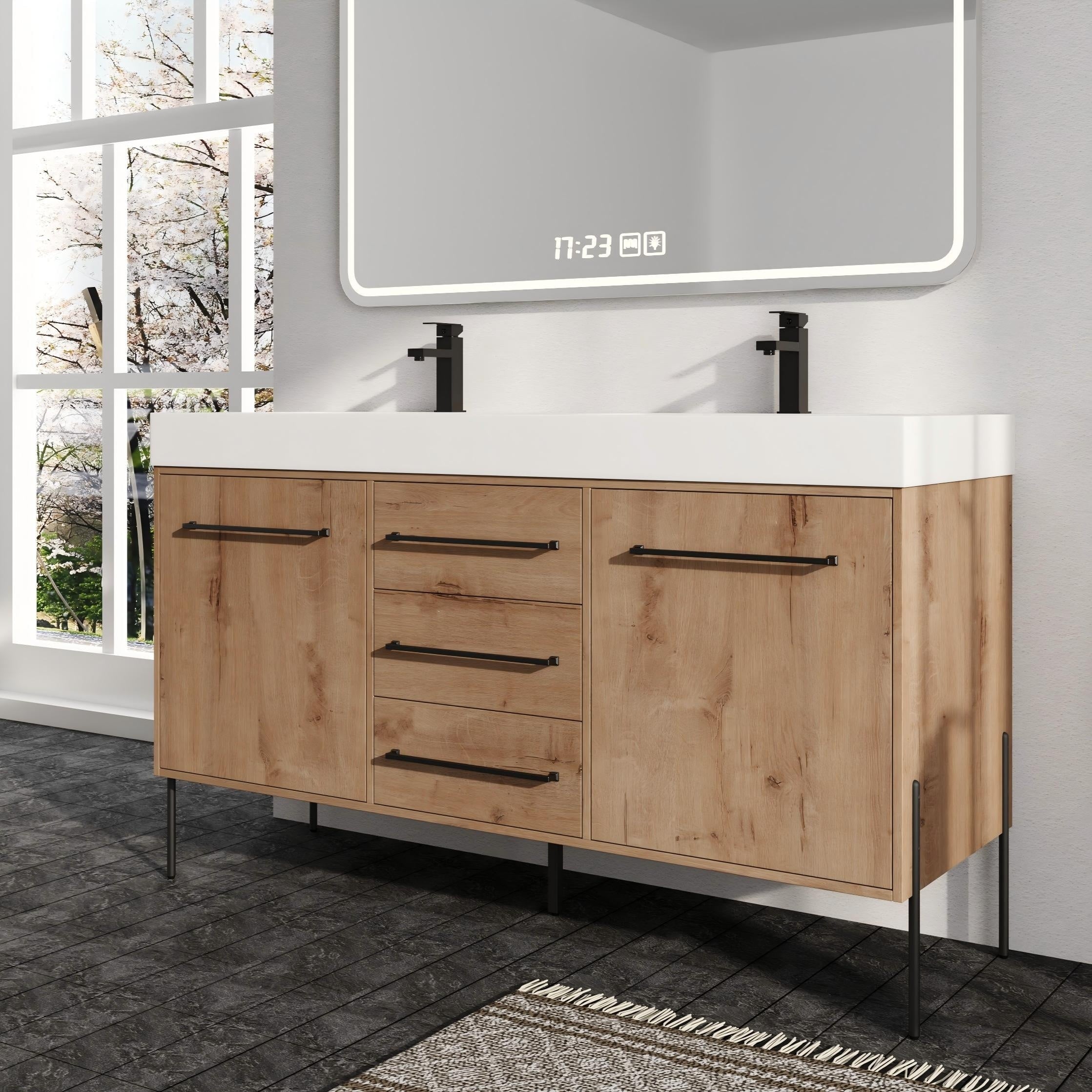 Malwee 36 48 60 Bathroom Vanity With Sink Freestanding Vanity With Soft Close Door Drawer And Adjustable Shelf