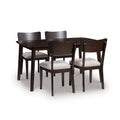Maly 5Pc Dining Table And Chairs Set Light Gray Cushions Merlot Brown
