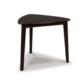 Maly Breakfast Dining Table 35 Inch Beveled Triangular Top Merlot Red