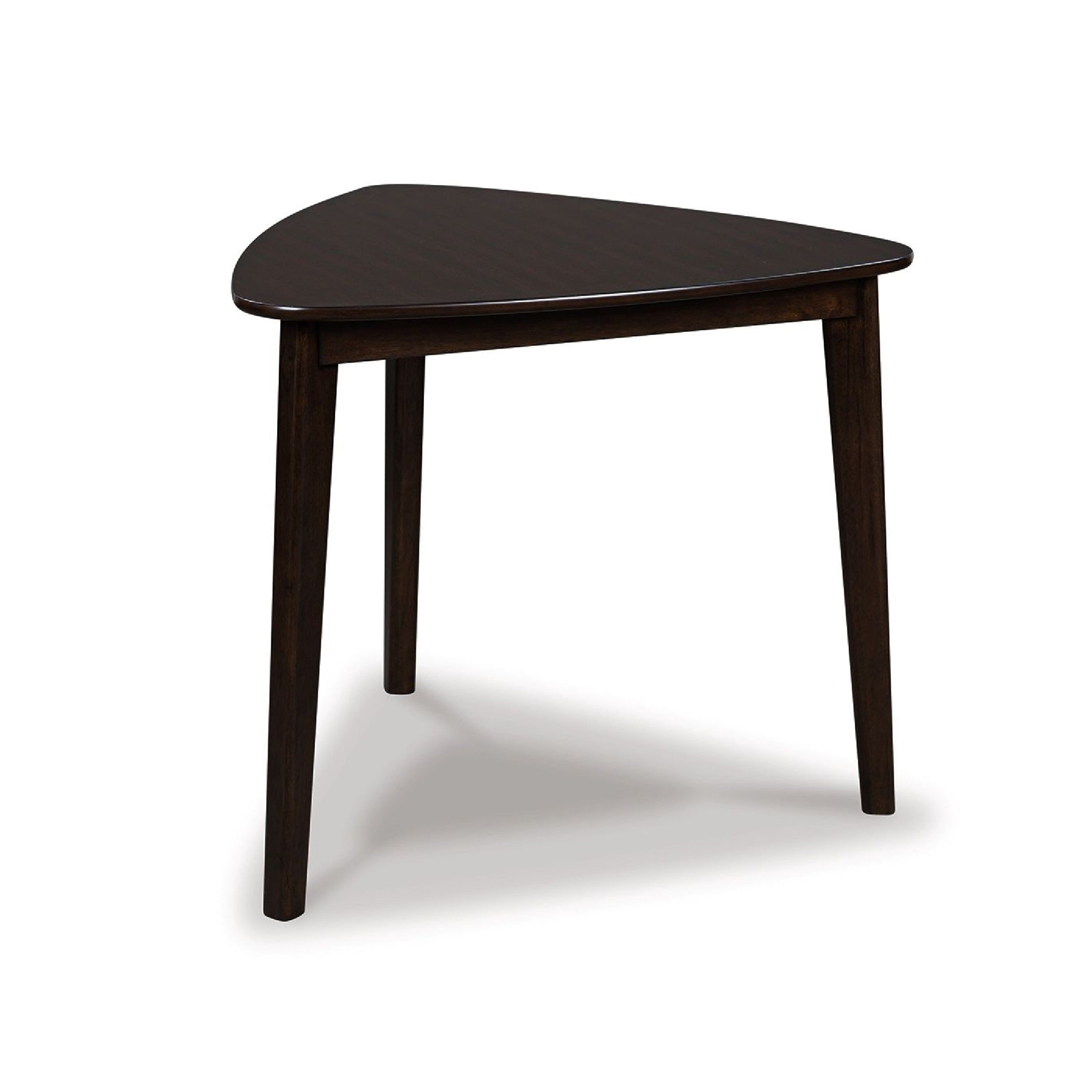 Maly Breakfast Dining Table 35 Inch Beveled Triangular Top Merlot Red