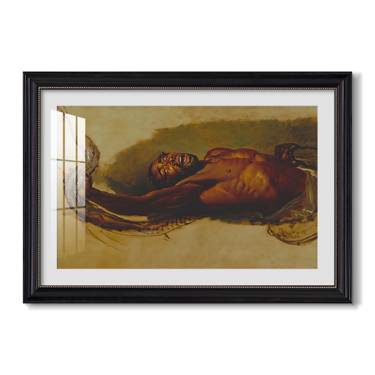 Man Struggling With A Boa Constrictor C 1803 James Ward Custom Framed Print