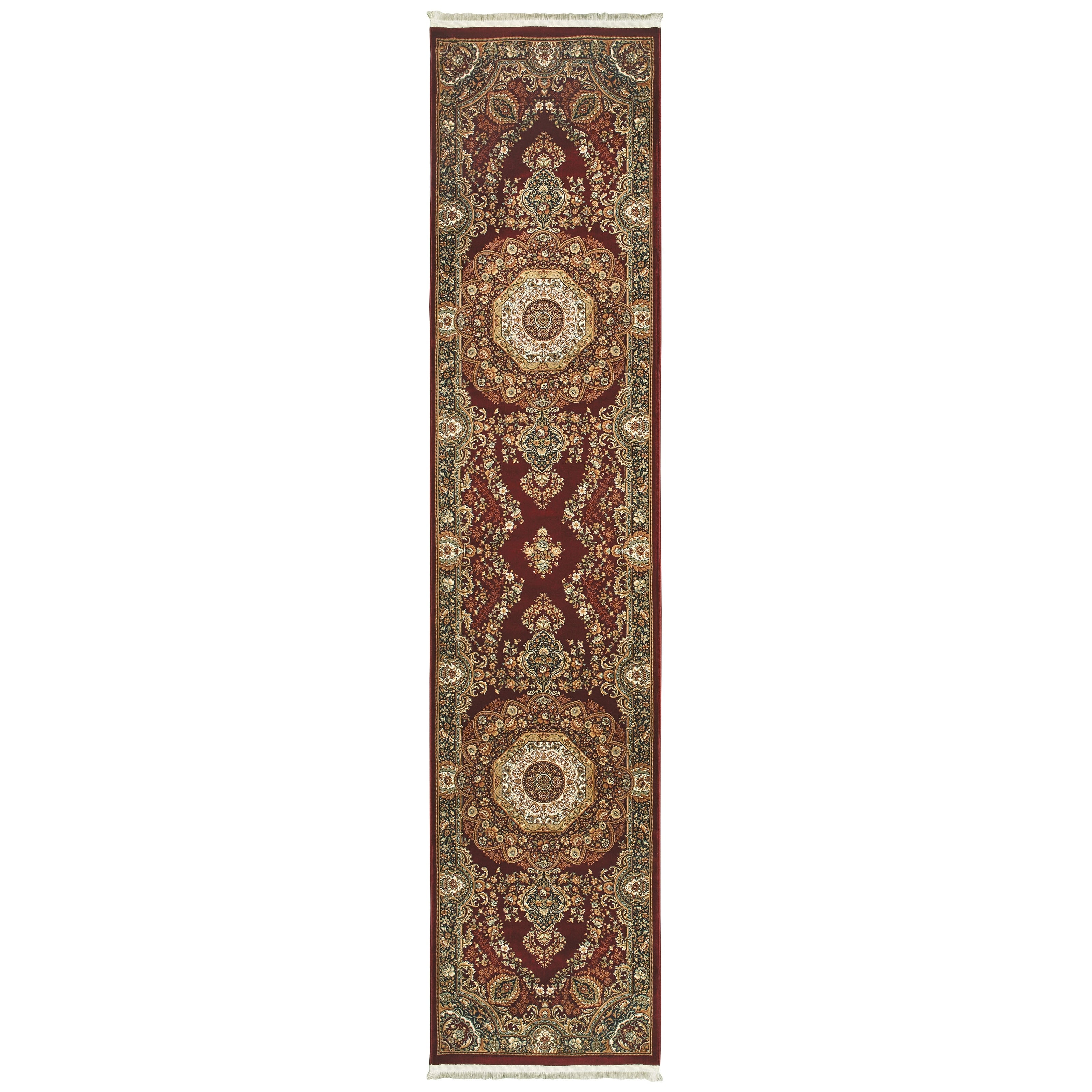 Style Haven Regal Center Medallion Red Multi Fringe Area Rug 53 X 76 53 X 76