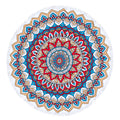 Mandala Round Beach Towel Circle Beach Towel With Fringe Red Blue