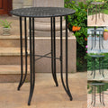 International Caravan Mandalay Outdoor Iron Bar Height Table