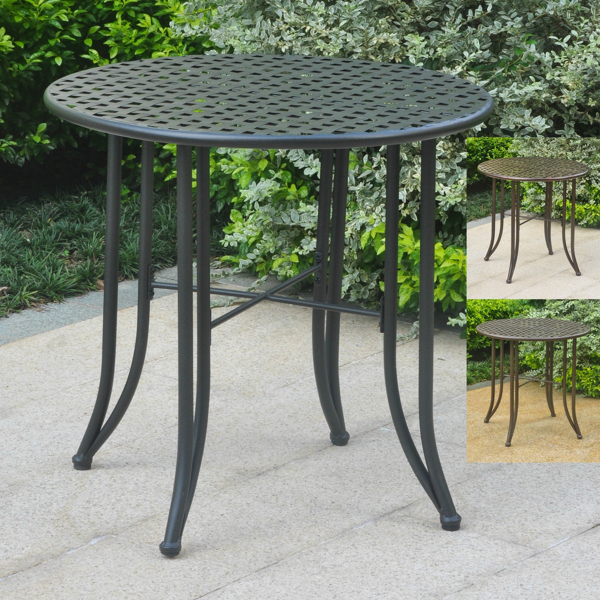International Caravan Mandalay 30 Inch Iron Patio Bistro Table