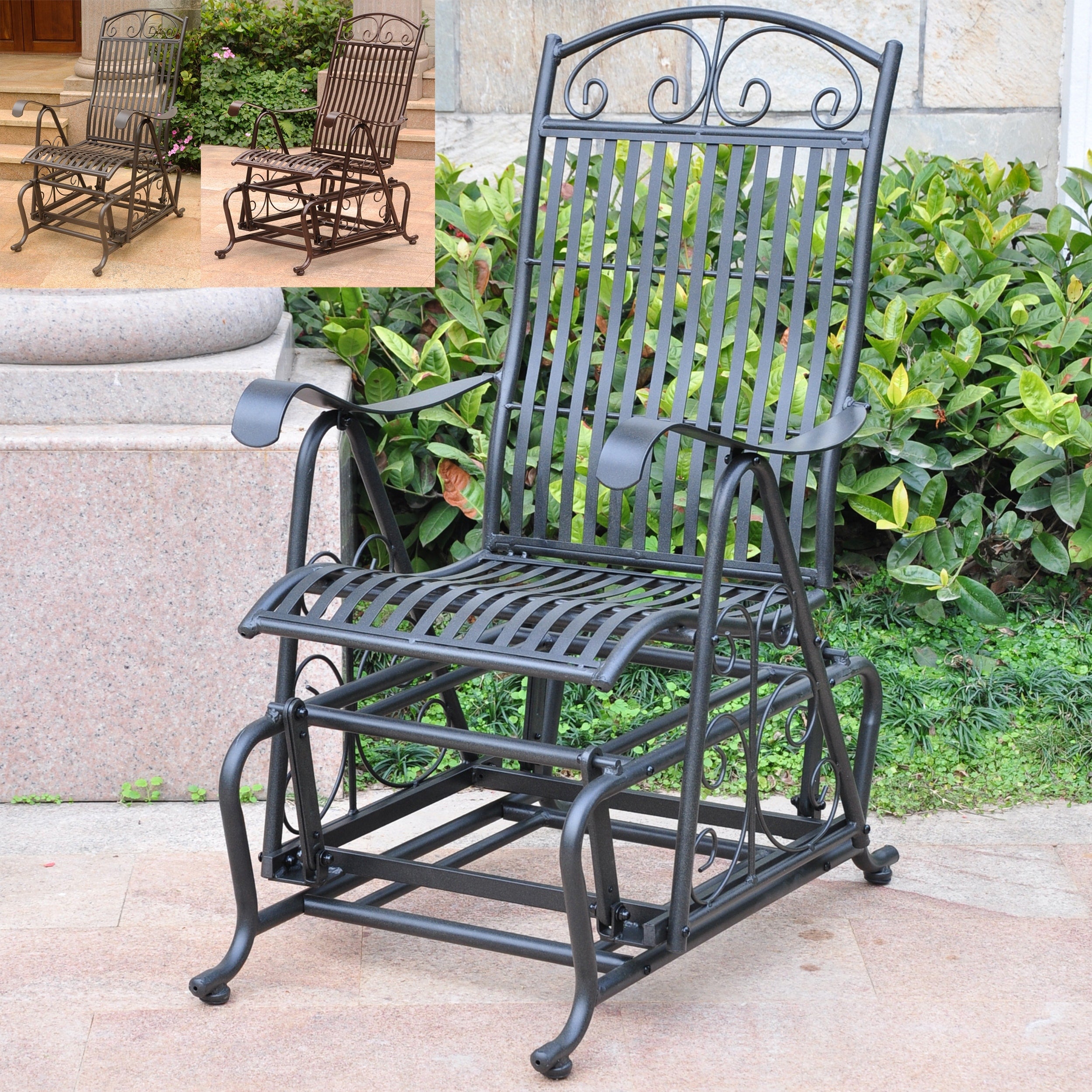 International Caravan Mandalay Iron Glider Chair