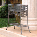 International Caravan Rustic Iron Rectangular Plant Stand