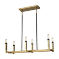 Mandeville Satin Brass Metal 6 Light Chandelier With Oil Rubbed Bronze Accents