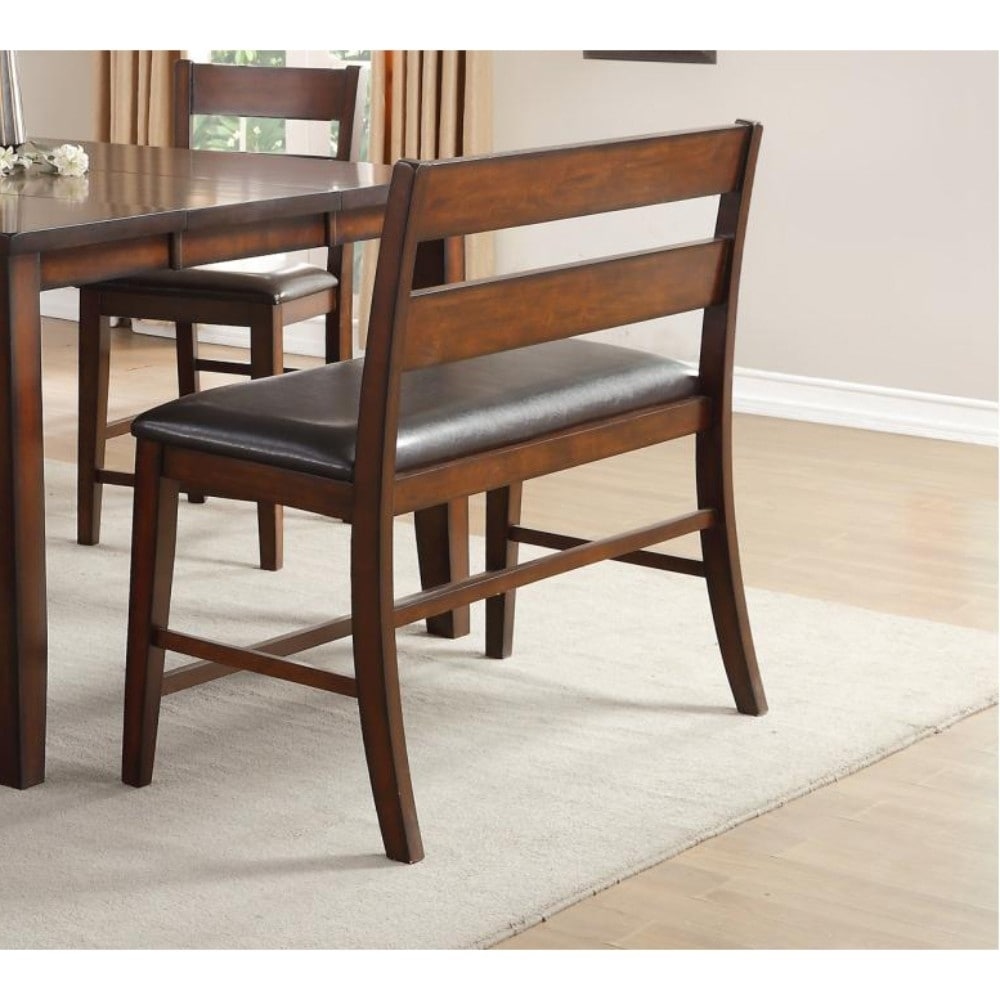 Mango Veneer Bench With Covered Seat Cherry Brown