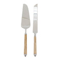 Mango Wood Handle Cake Server Knife Set Stainless Steel Dessert Tools For Cakes Pies And Holiday Entertaining