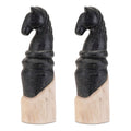 Mango Wood Knight Chess Piece Sculpture Set Of 2
