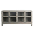 Mango Wood Sideboard With 4 Glass Doors And 4 Shelves 63.0 L X 15.75 W X 31.5 H