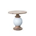 Mango Wood Metal Round Pedestal Table