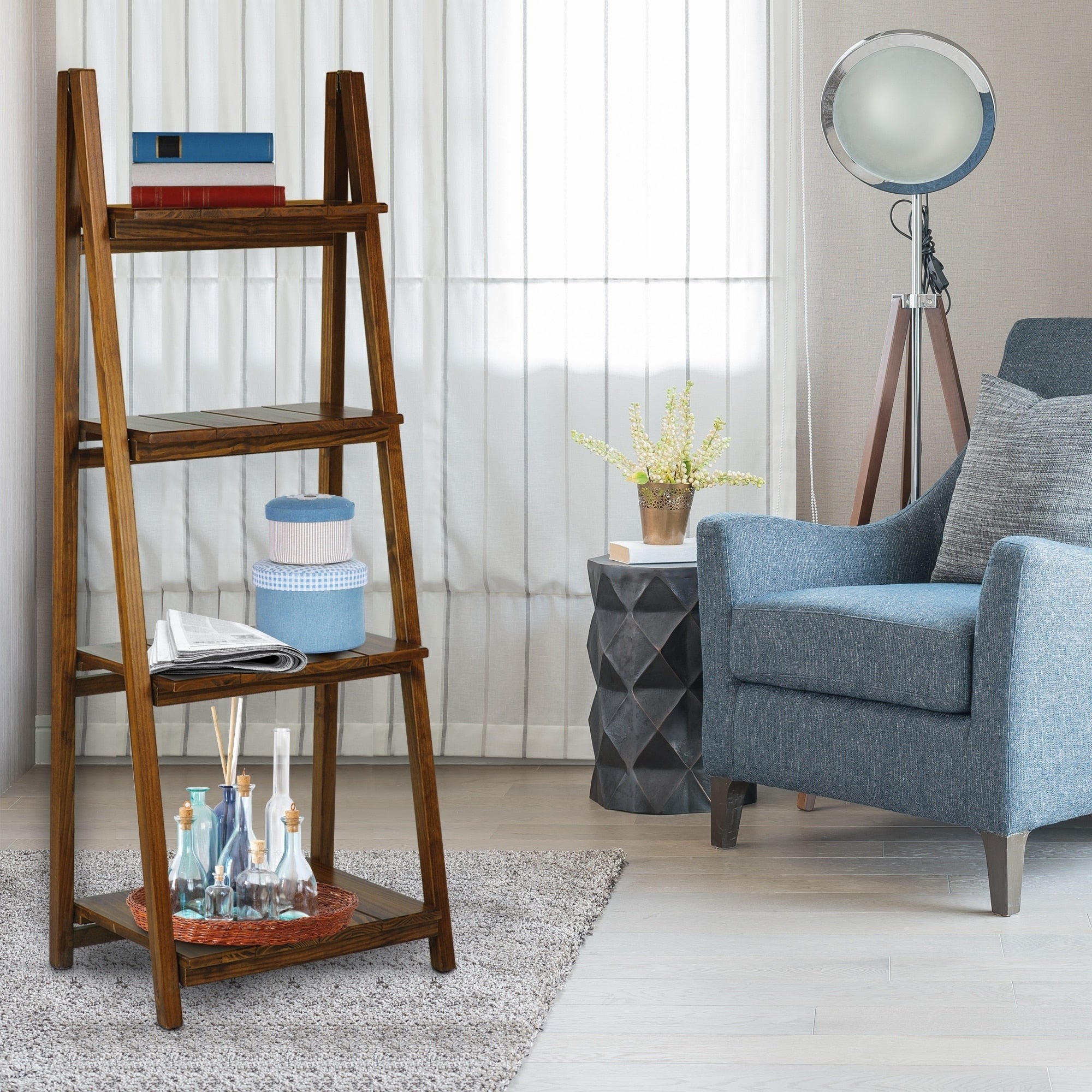 Manhasset Slatted 4 Shelf Folding Bookcase