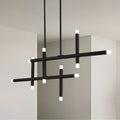 Manhattan 48 Inch 12 Light Matte Black Led Linear Chandelier L 48 X W 22 X H 17.75 X M H 66.25