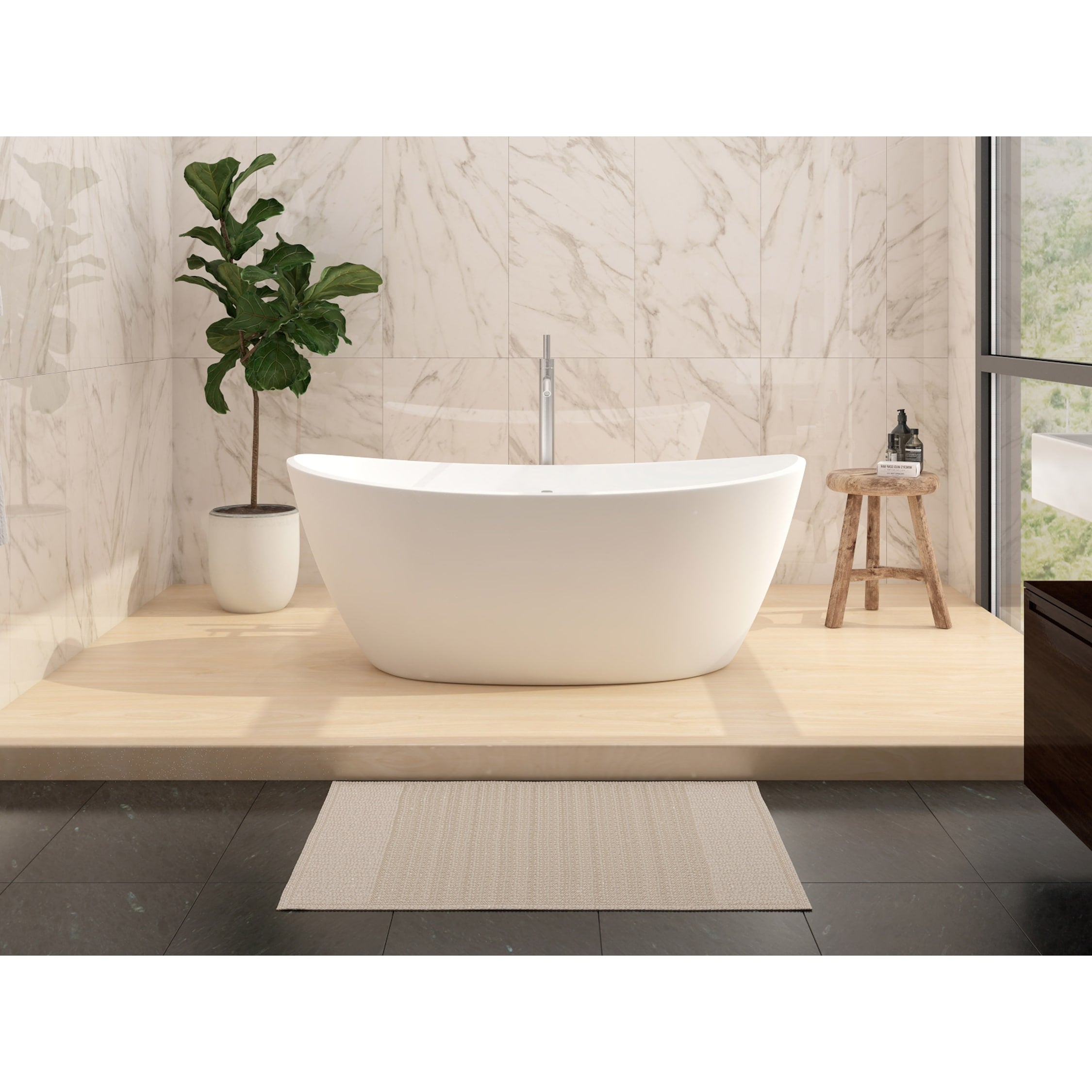 Manhattan 59 Solid Surface Freestanding Bathtub