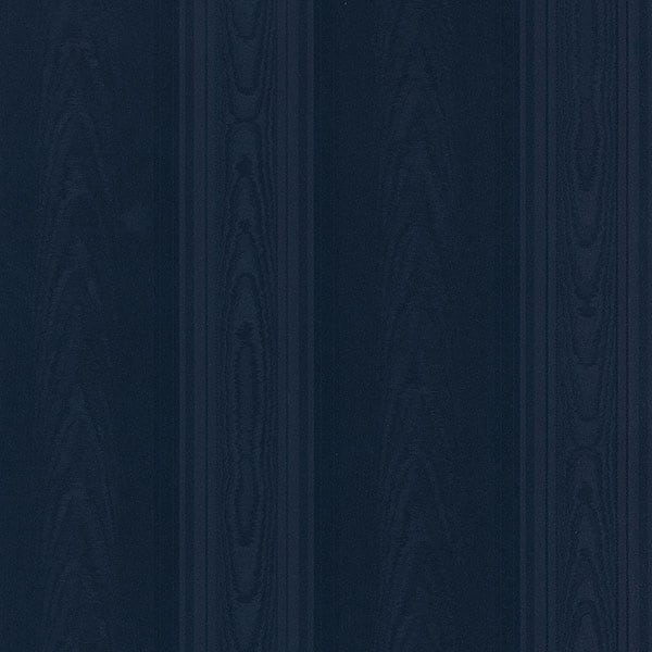 Manhattan Comfort Aberdeen 32.7 Ft. X 20.5 In. Vinyl Navy Blue Silk Stripe Wallpaper Covering