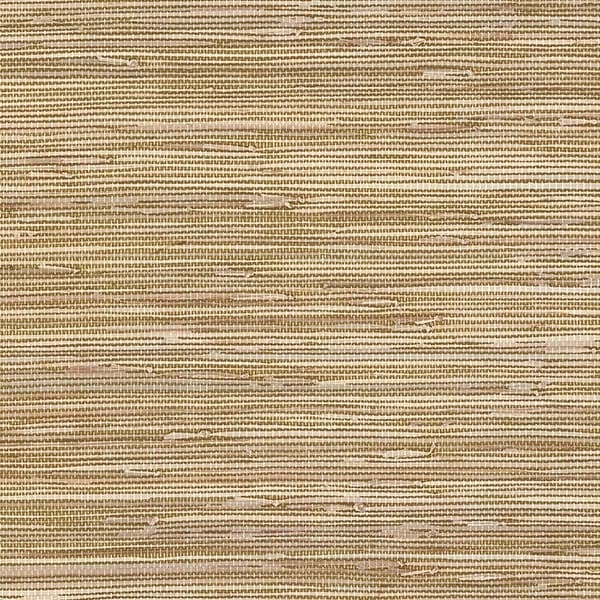 Manhattan Comfort Elmhurst 32.7 Ft. X 20.5 In. Vinyl Brown Horizontal Faux Grasscloth Wallpaper Covering